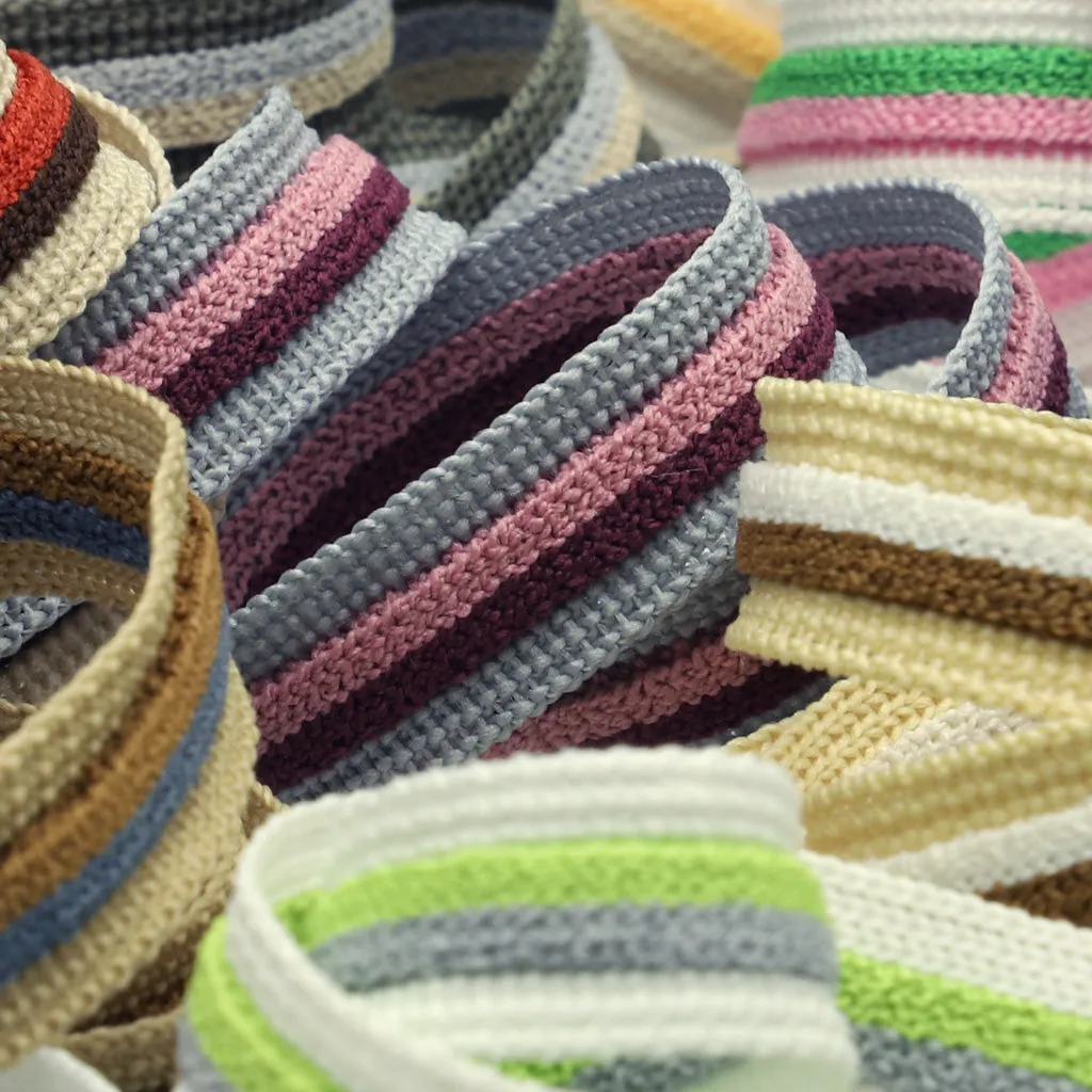 Stripe Pile Tape #2 Ivory & White & Camel