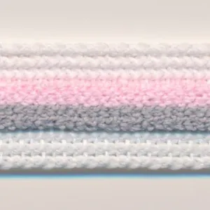 Stripe Pile Tape #20 White & Pale Pink & Charcoal