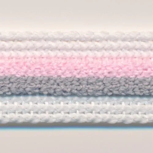 Stripe Pile Tape #20 White & Pale Pink & Charcoal