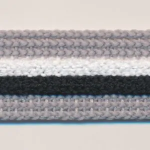 Stripe Pile Tape #8 Charcoal & White & Black