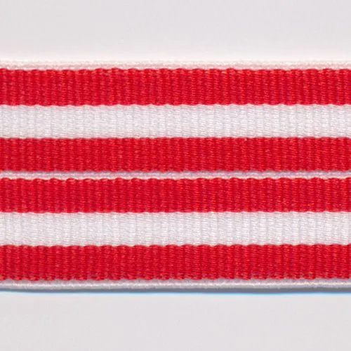 Stripe Stretch Tape #37 Fire Red & Off White