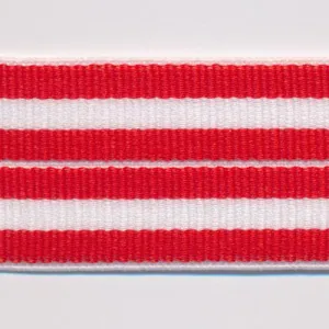 Stripe Stretch Tape #37 Fire Red & Off White