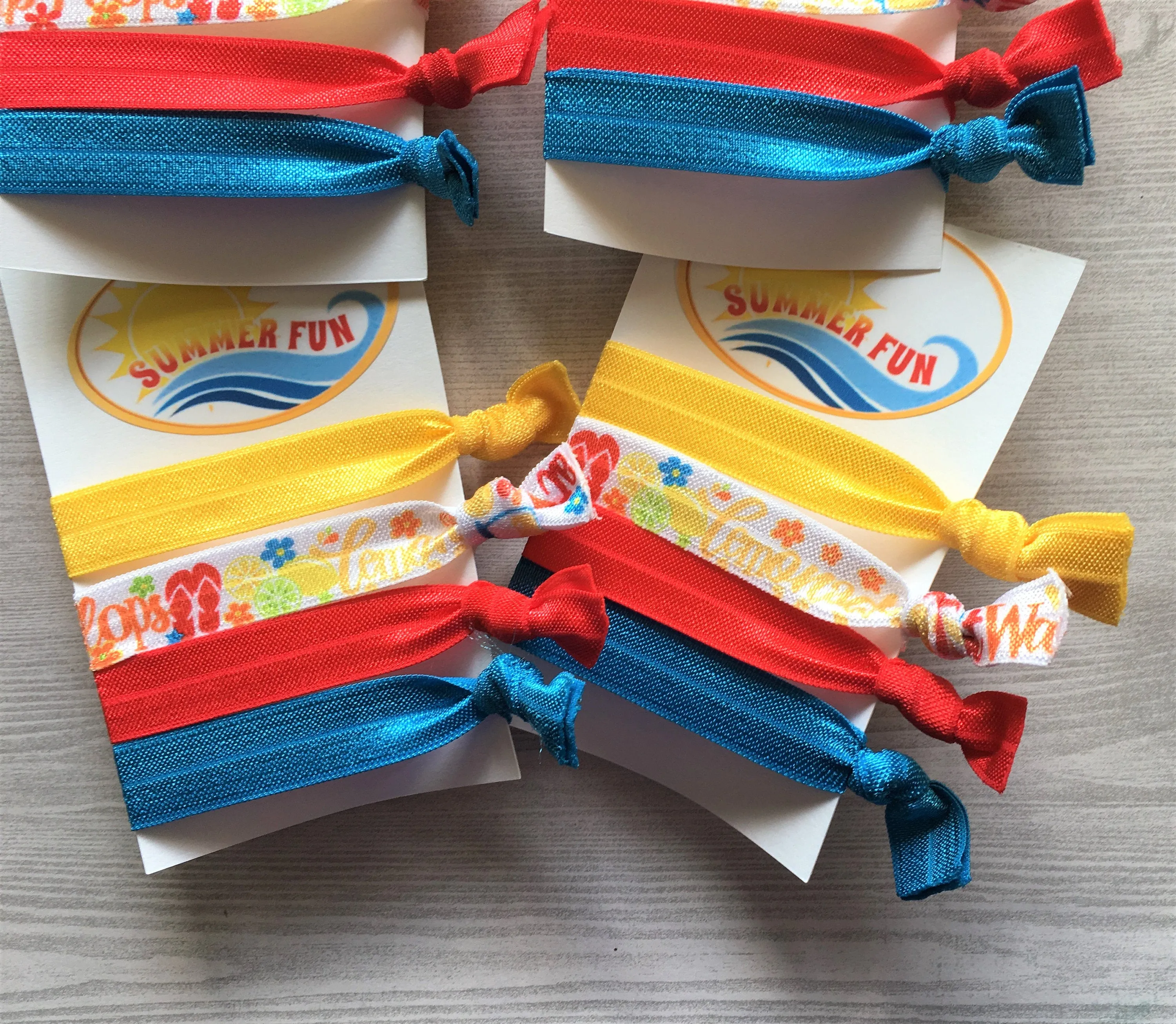 Summer Fun Hair Ties, Set of 4 Cards