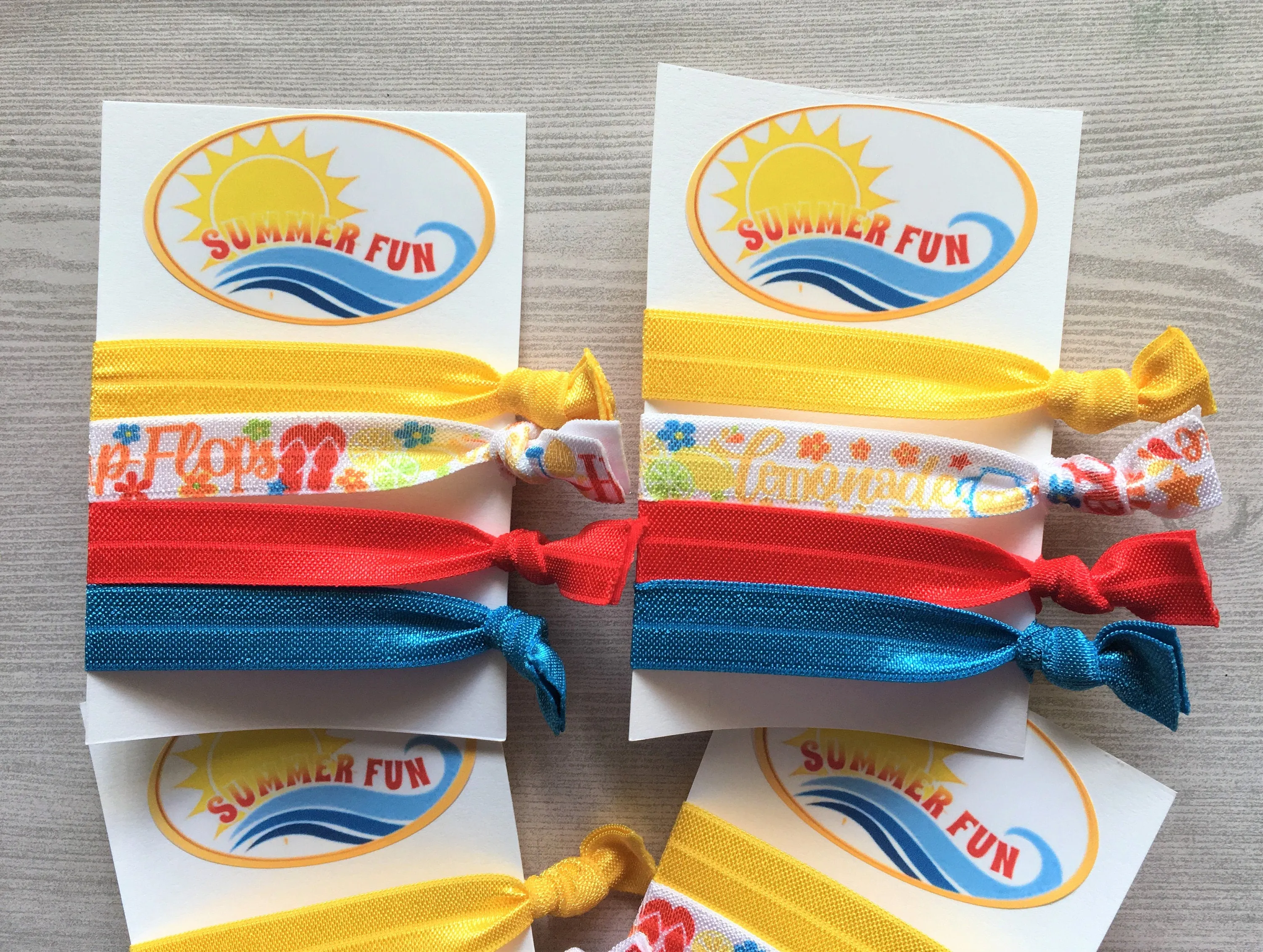Summer Fun Hair Ties, Set of 4 Cards