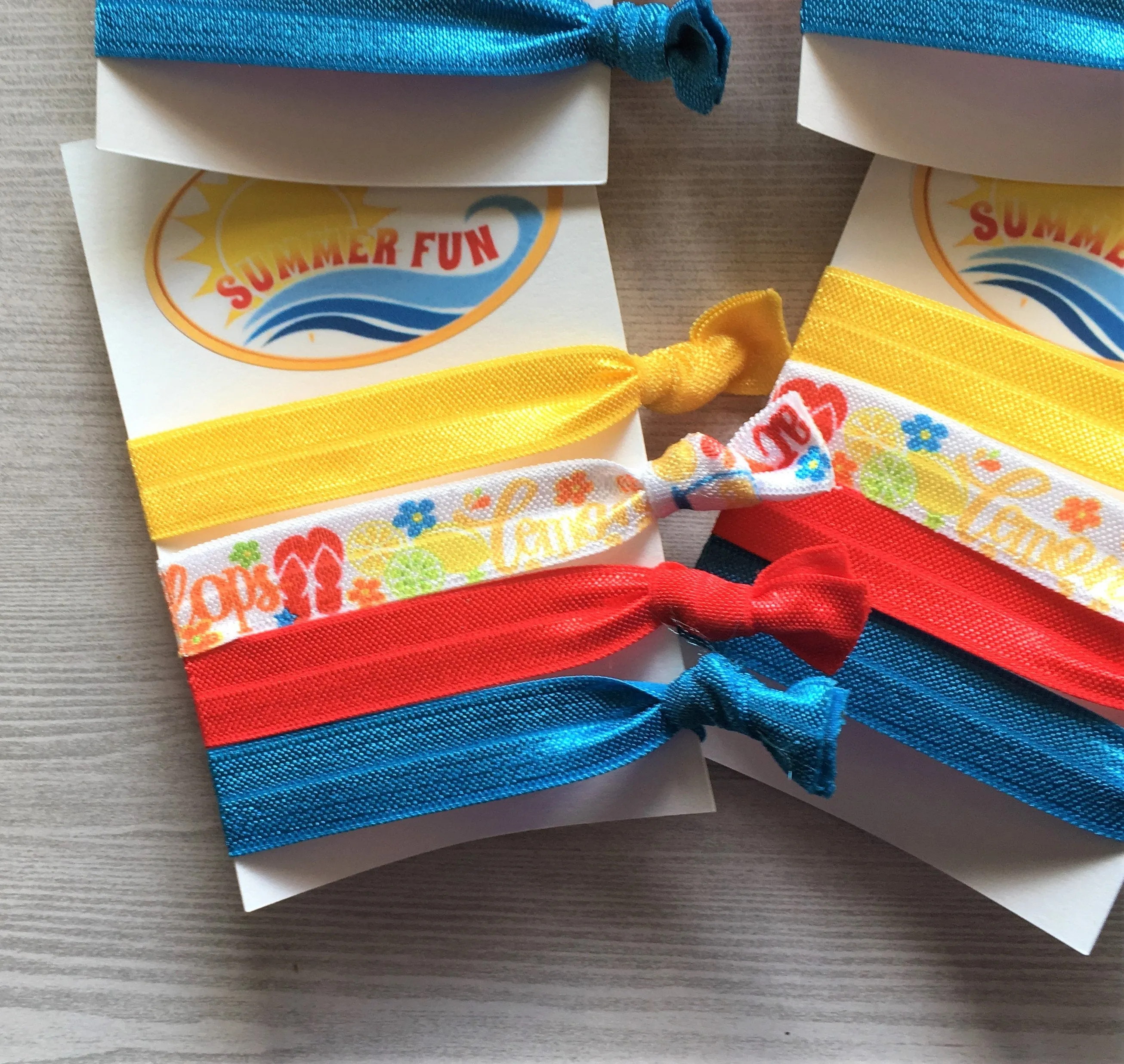 Summer Fun Hair Ties, Set of 4 Cards