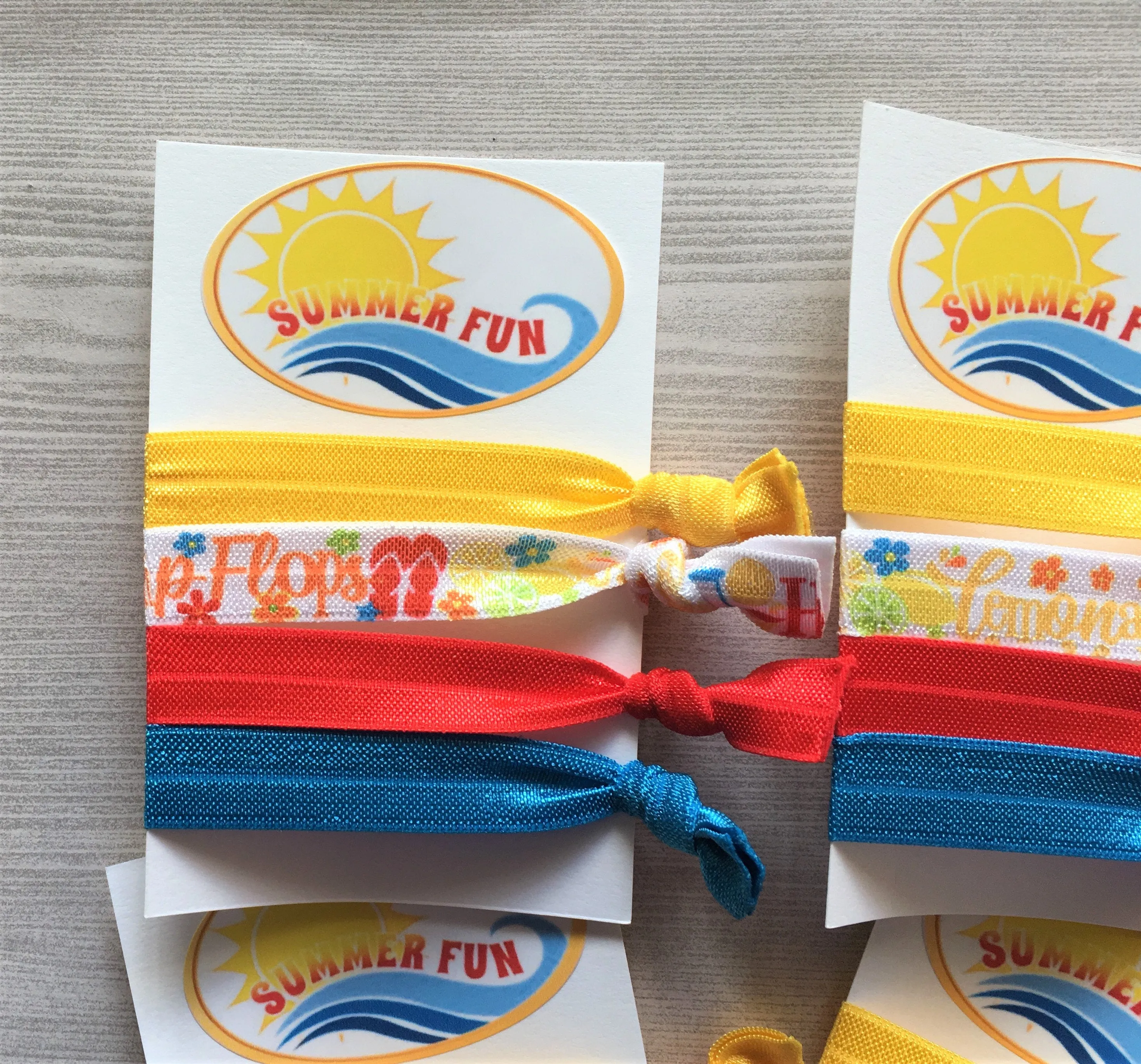 Summer Fun Hair Ties, Set of 4 Cards