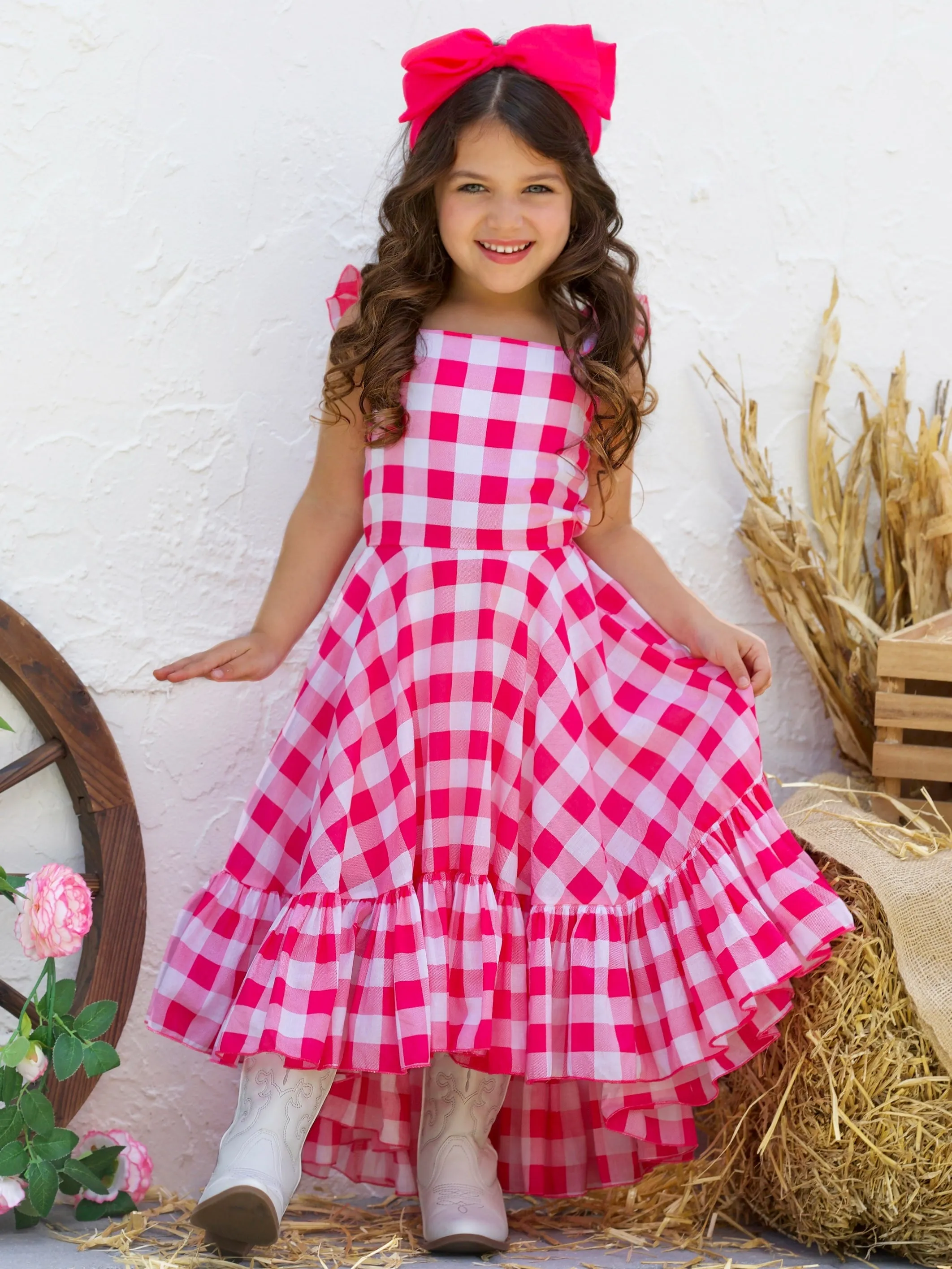 Summertime Picnic Hi Lo Ruffle Dress