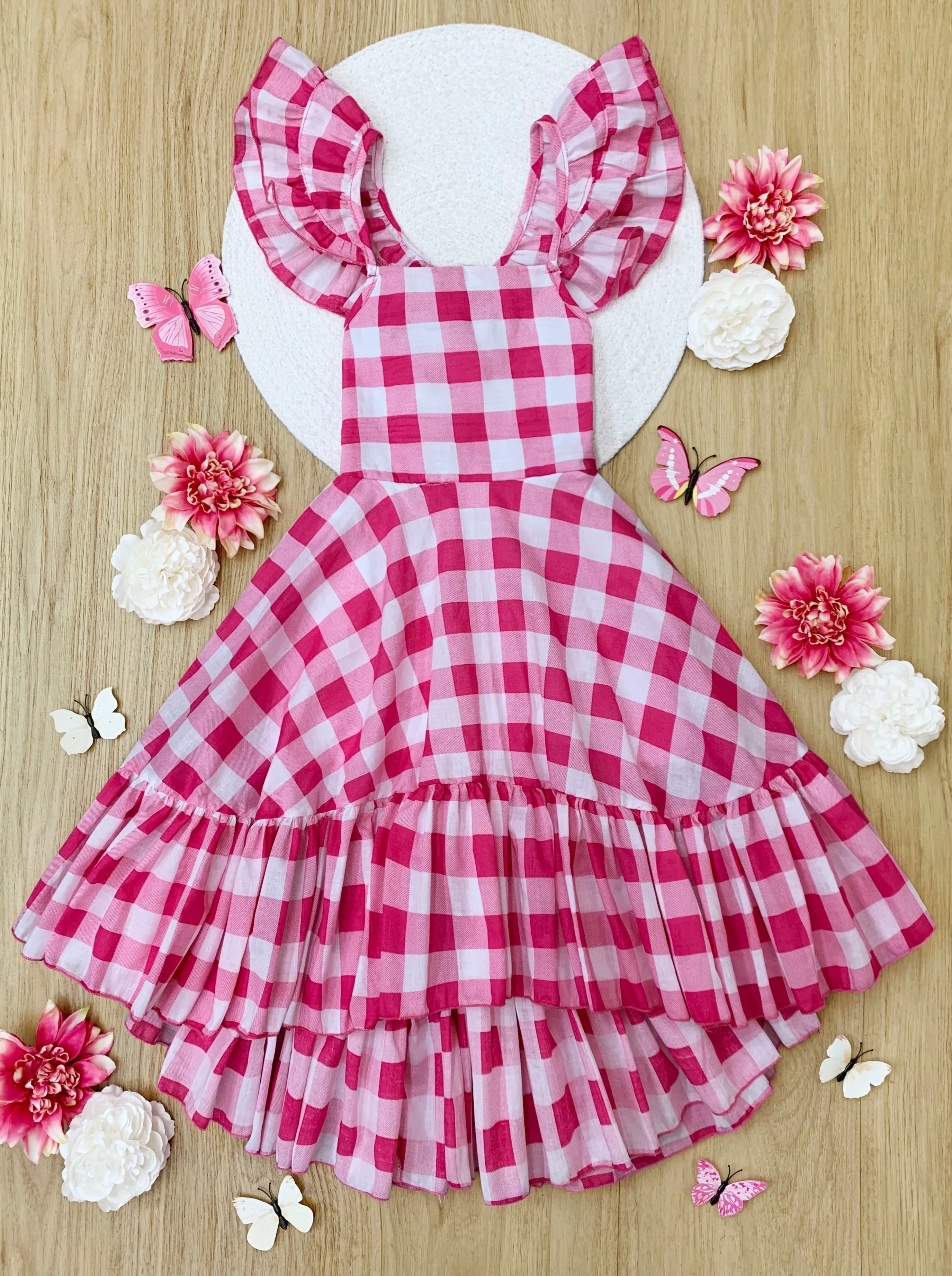 Summertime Picnic Hi Lo Ruffle Dress
