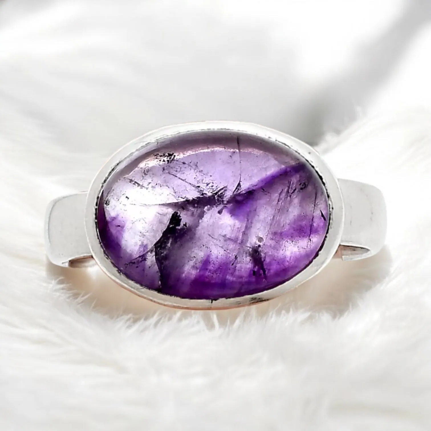Super 23 Amethyst Auralite 23 Solid 925 Sterling Silver Ring 8