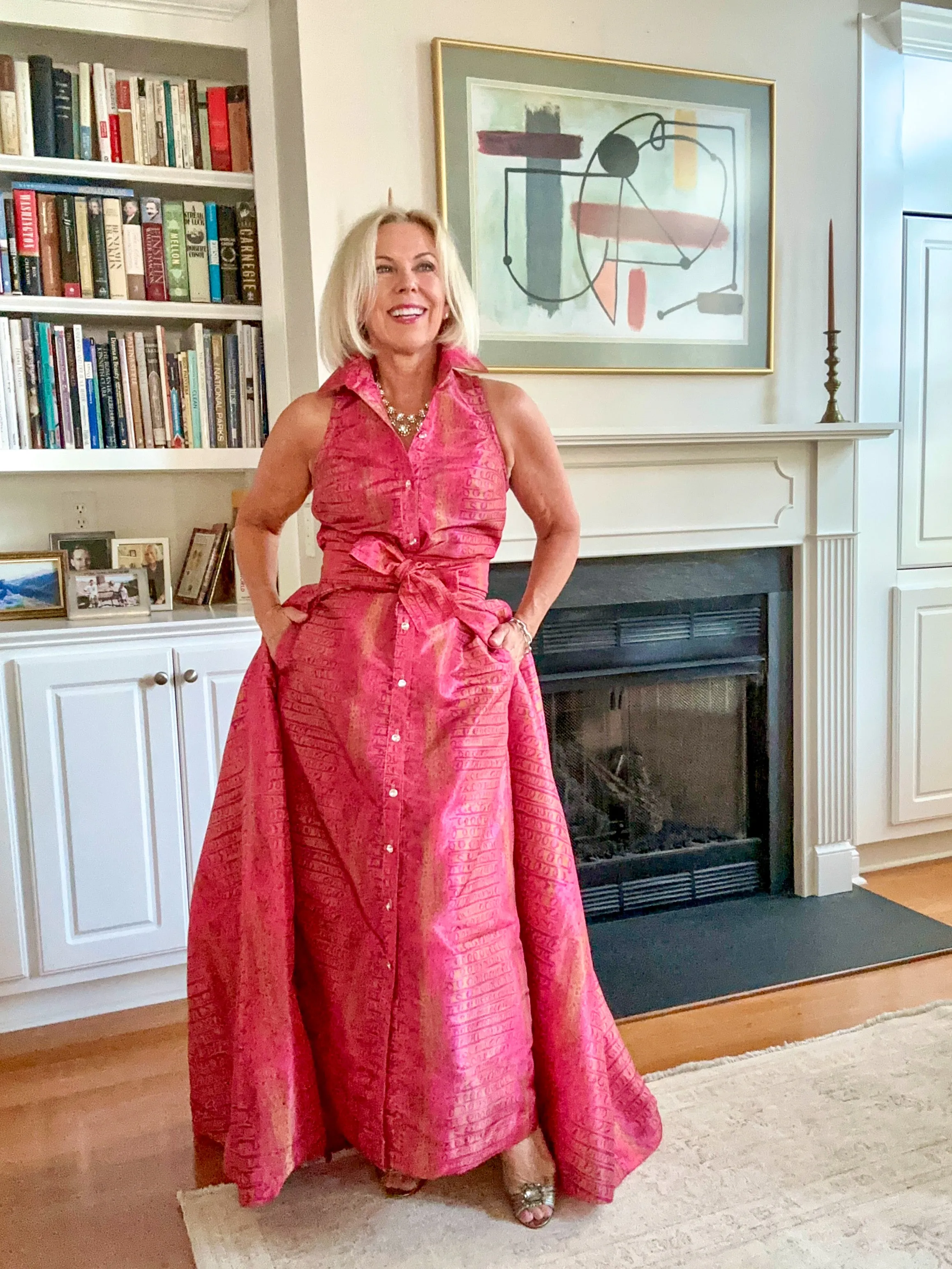 Taffeta Overskirt in Fuchsia Gator