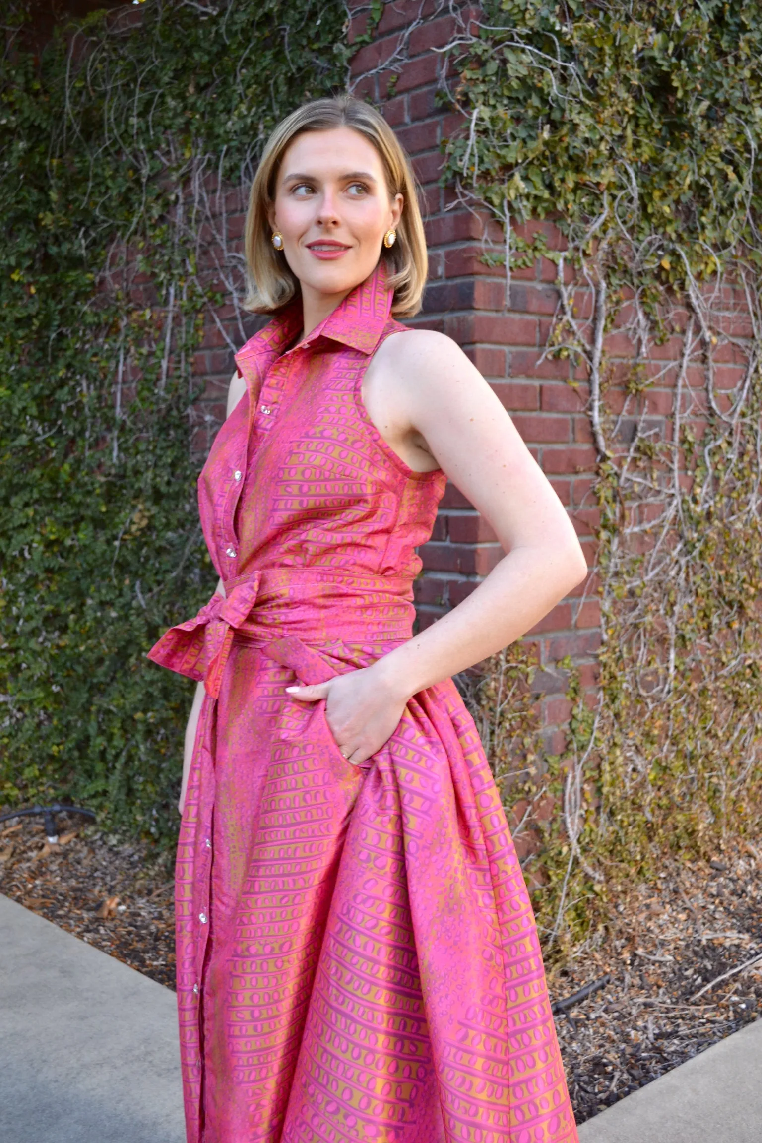 Taffeta Overskirt in Fuchsia Gator