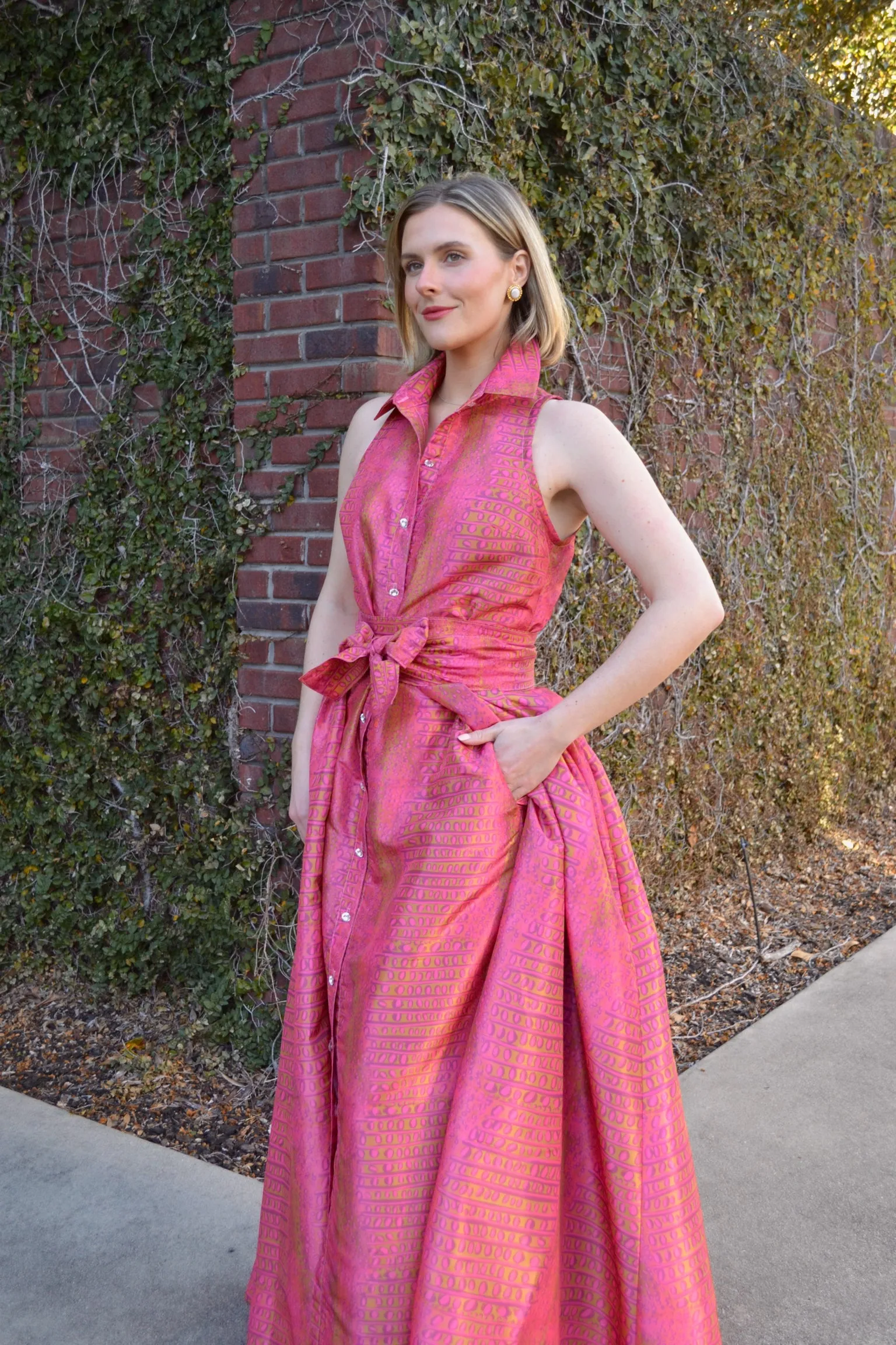 Taffeta Overskirt in Fuchsia Gator