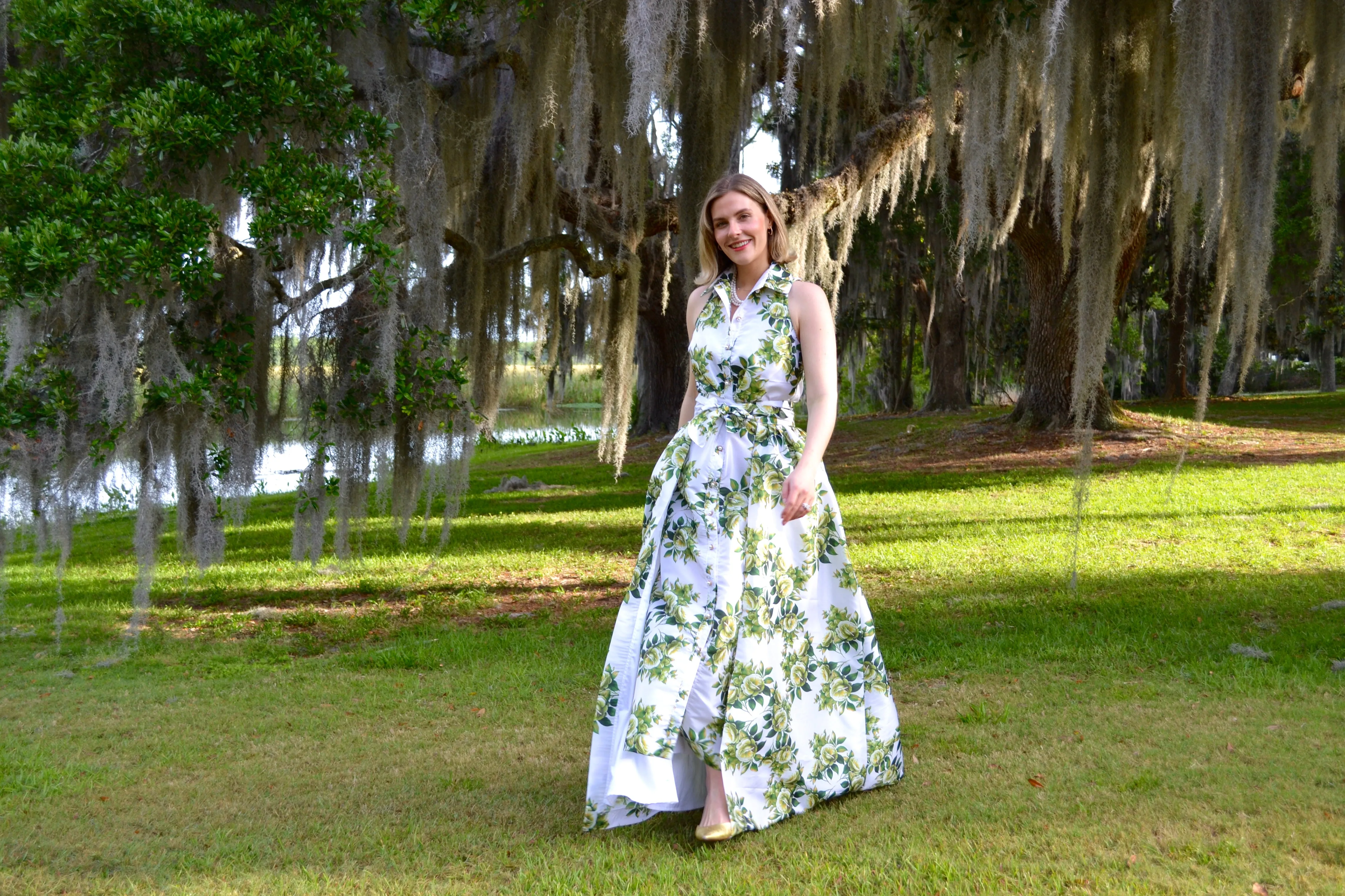 Taffeta Overskirt in Green Camellia