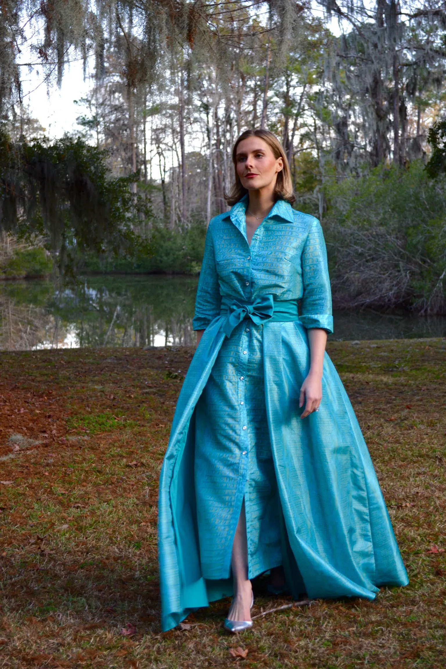Taffeta Overskirt in Peacock Gator