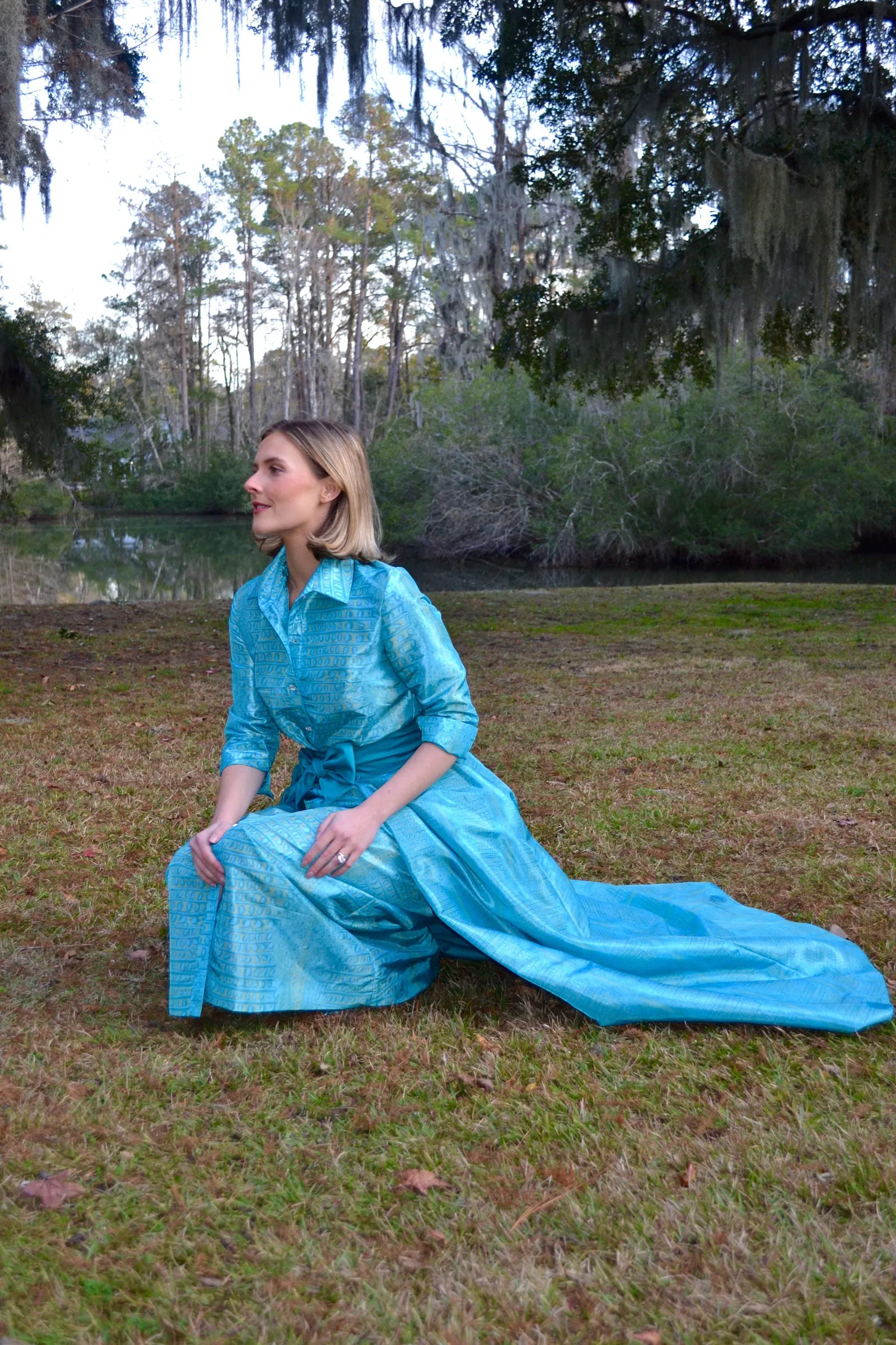 Taffeta Overskirt in Peacock Gator