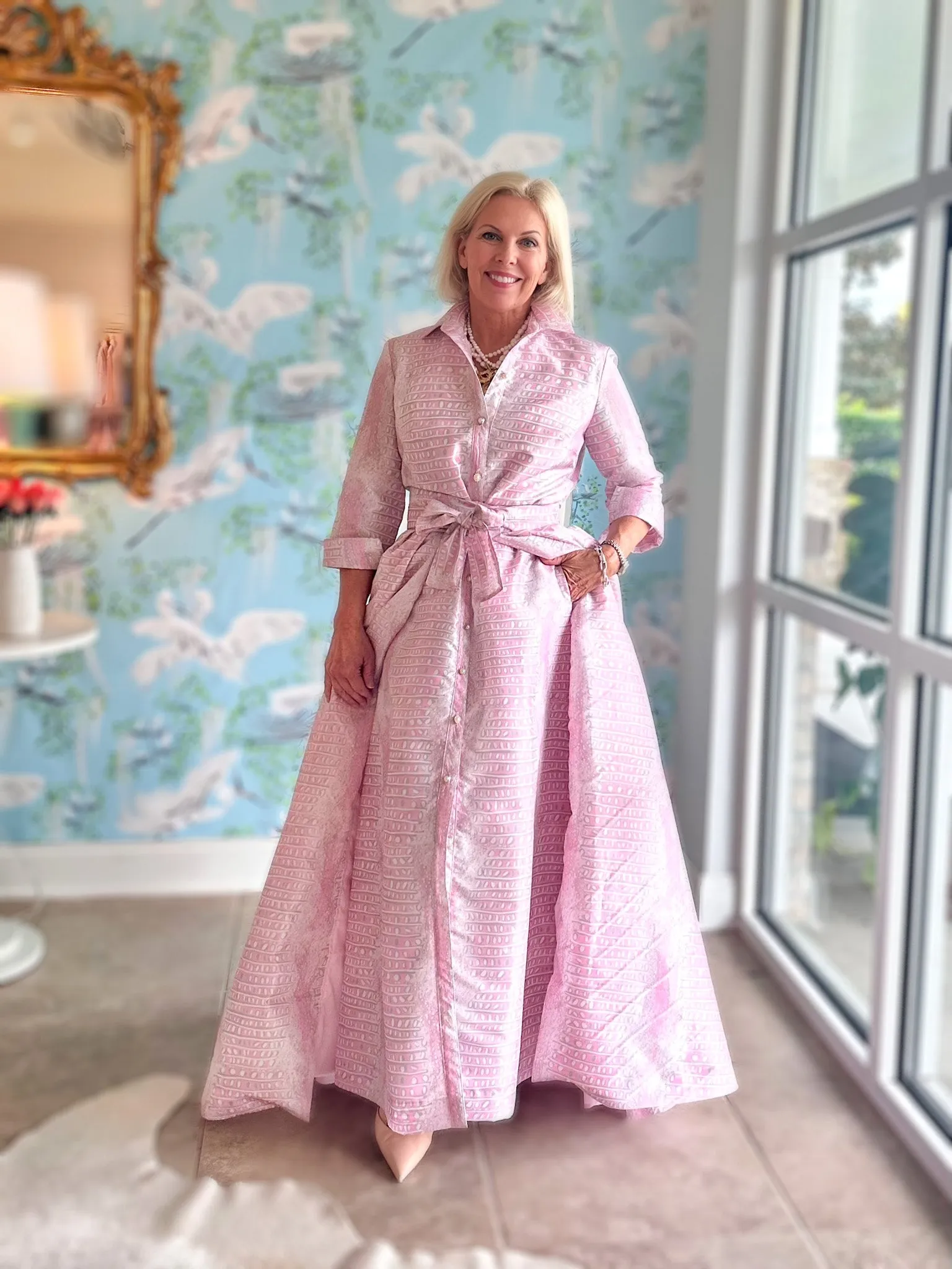 Taffeta Overskirt in Pink Champagne Gator