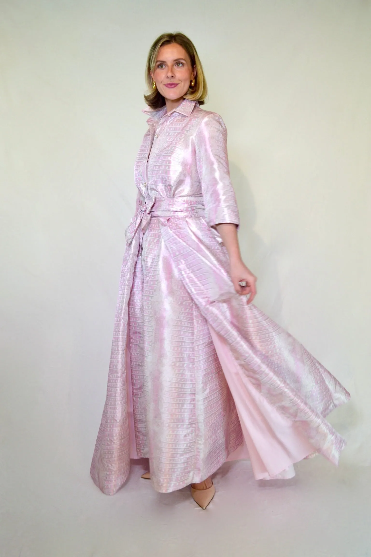 Taffeta Overskirt in Pink Champagne Gator