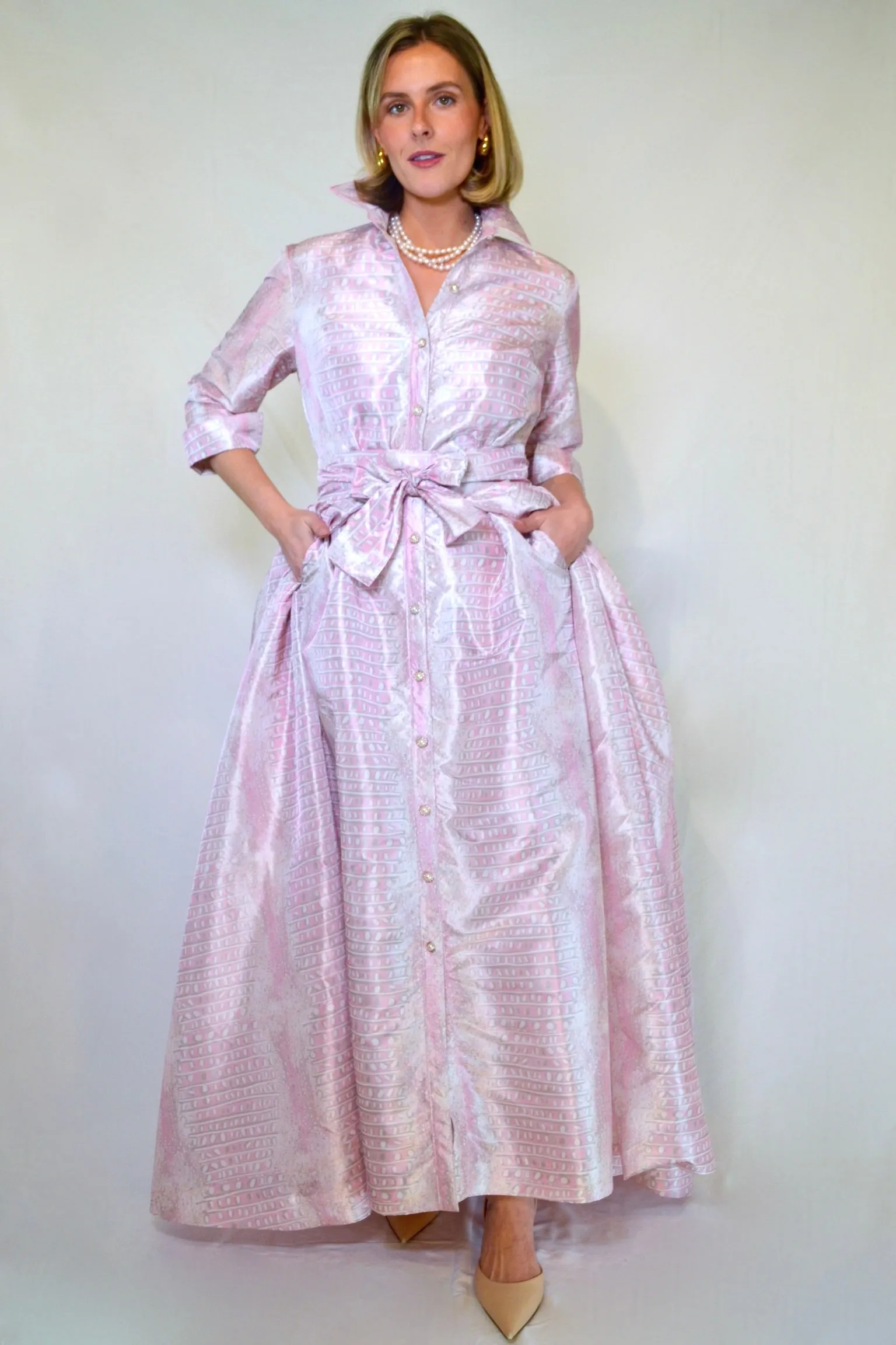 Taffeta Overskirt in Pink Champagne Gator