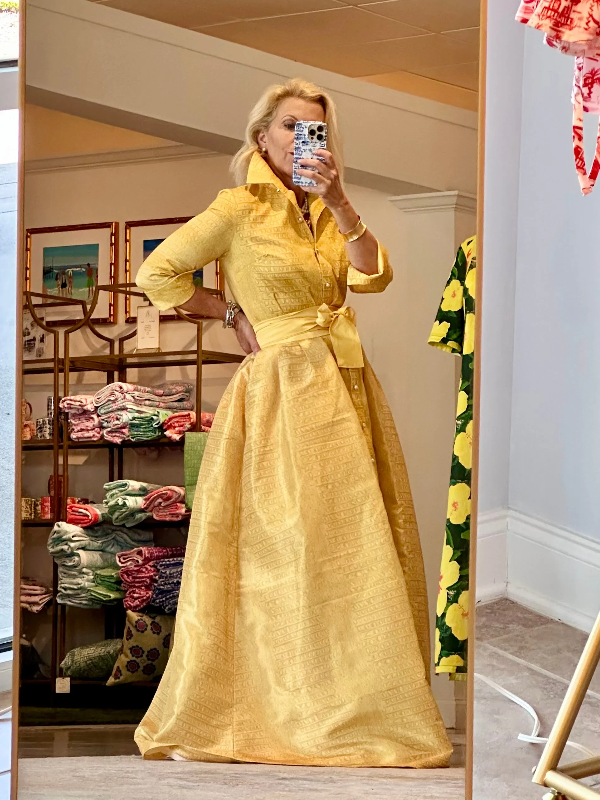Taffeta Overskirt in Saffron Gator