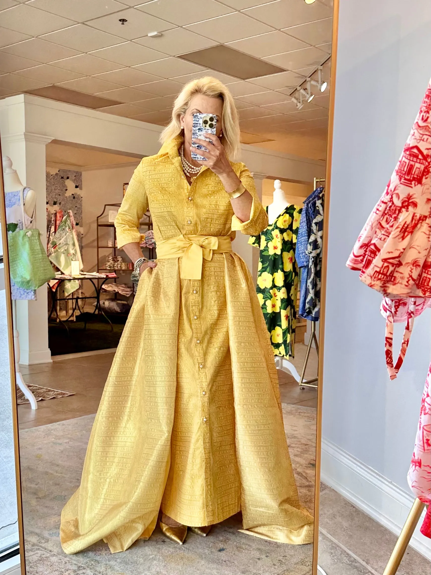 Taffeta Overskirt in Saffron Gator