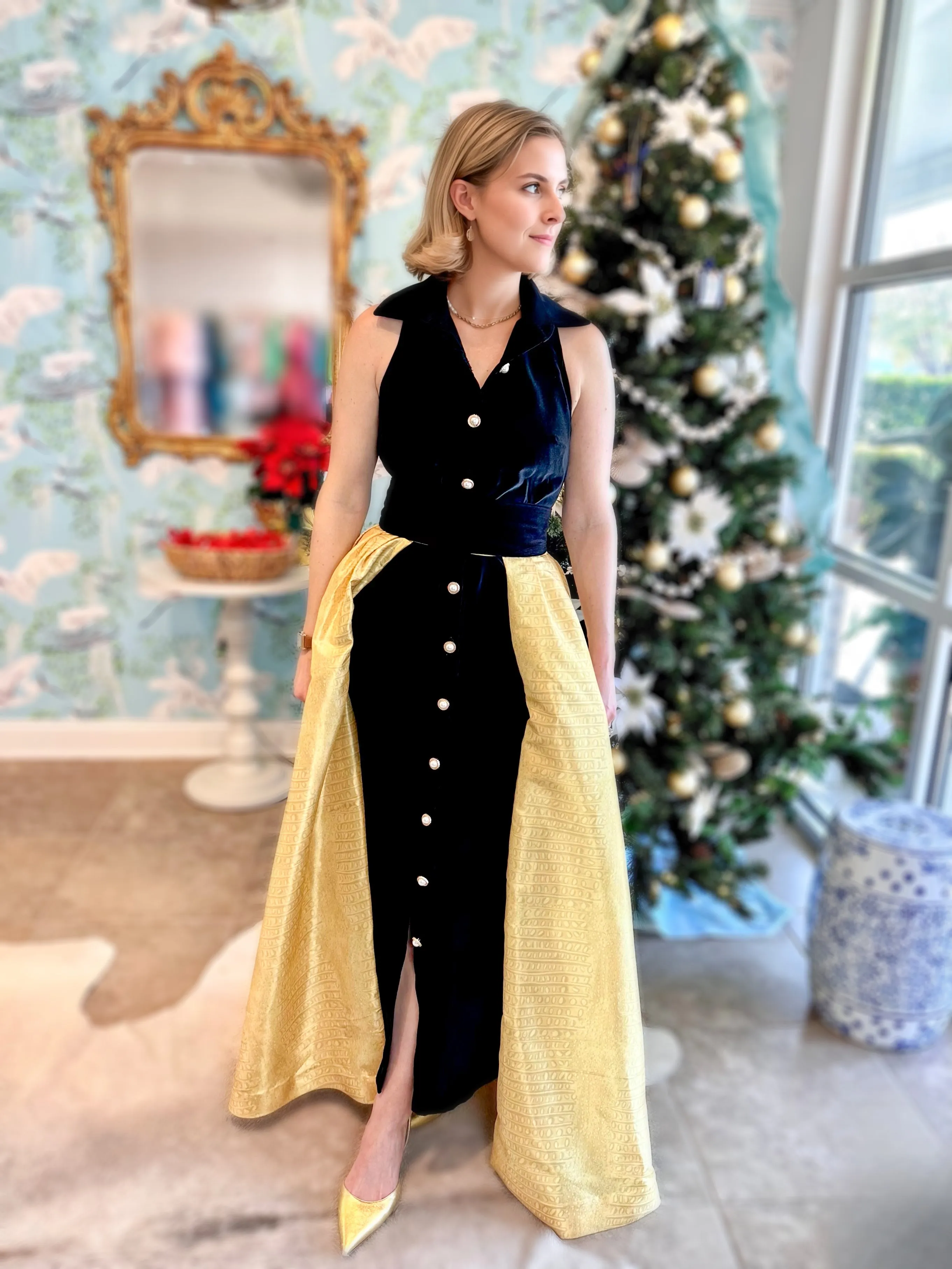 Taffeta Overskirt in Saffron Gator