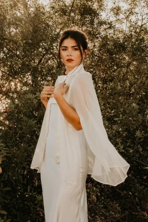 Taylor Silk Sheer Bridal Cape