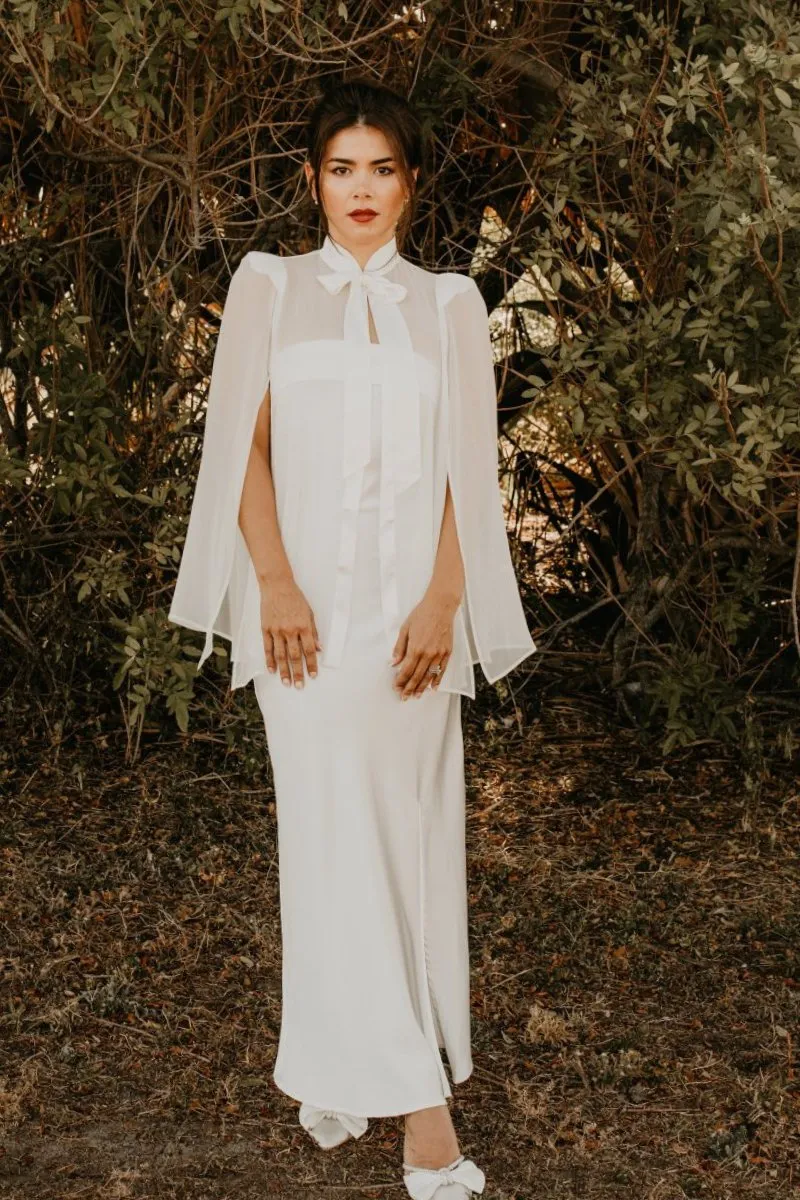 Taylor Silk Sheer Bridal Cape