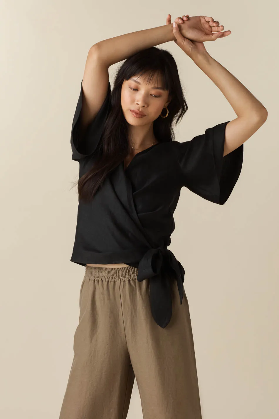 The Flutter Sleeve Wrap Top