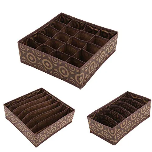 Tianshui Store 3Pc/Set Non-Woven Storage Boxes Bins Underwear Towels Socks Ties Home Living Closet Organizer