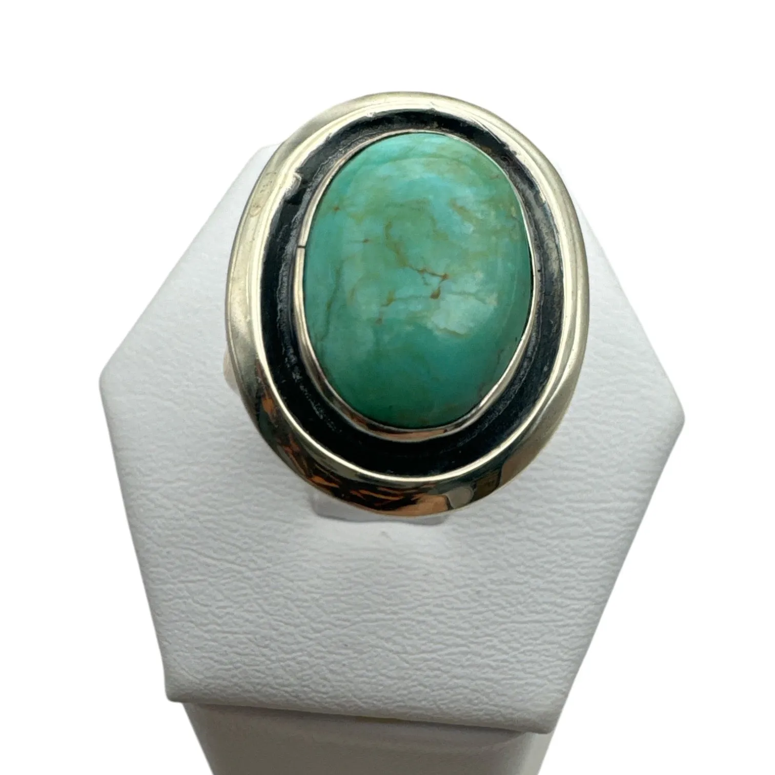 Tibetan Turquoise Solid 925 Sterling Silver Ring 6