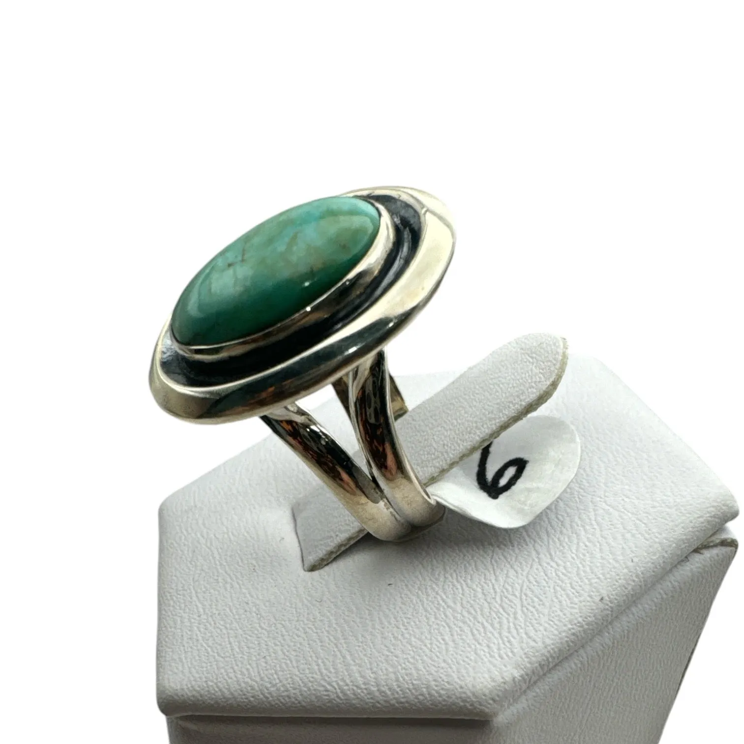 Tibetan Turquoise Solid 925 Sterling Silver Ring 6