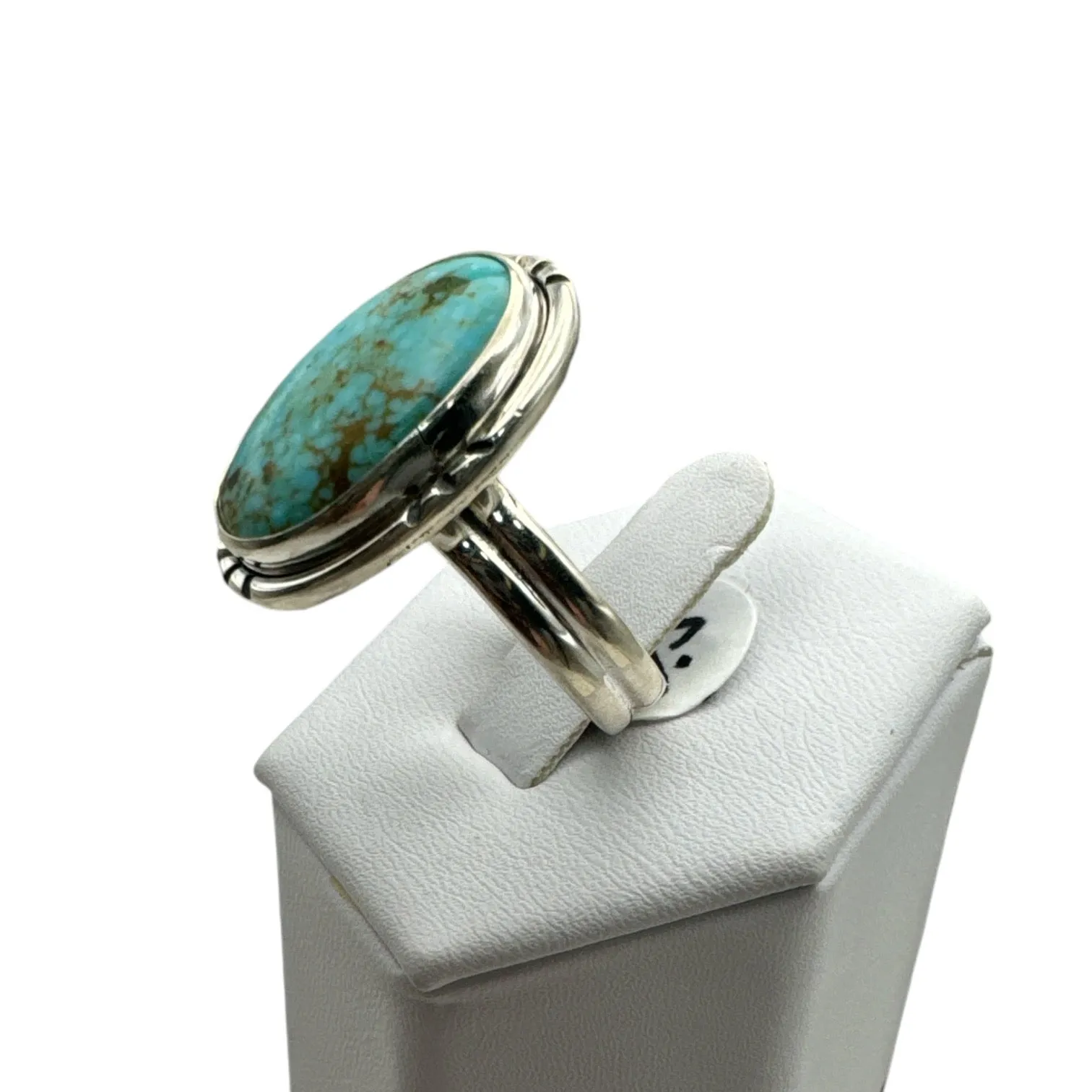 Tibetan Turquoise Solid 925 Sterling Silver Ring 9.5