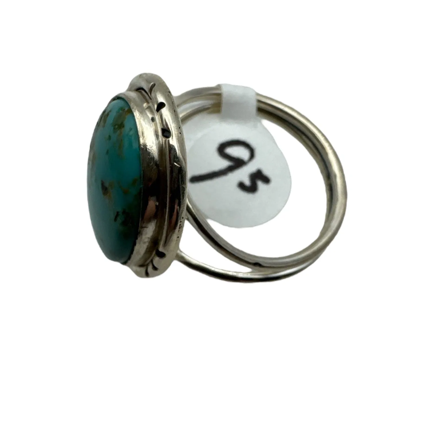 Tibetan Turquoise Solid 925 Sterling Silver Ring 9.5