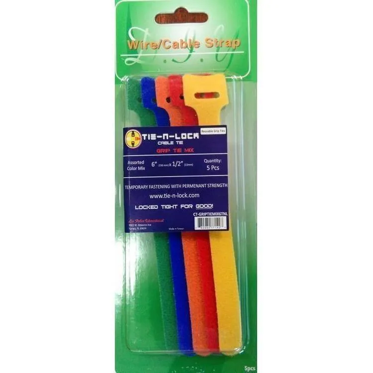 TIE-N-LOCK Hook-and-loop Cable Ties (5pcs)