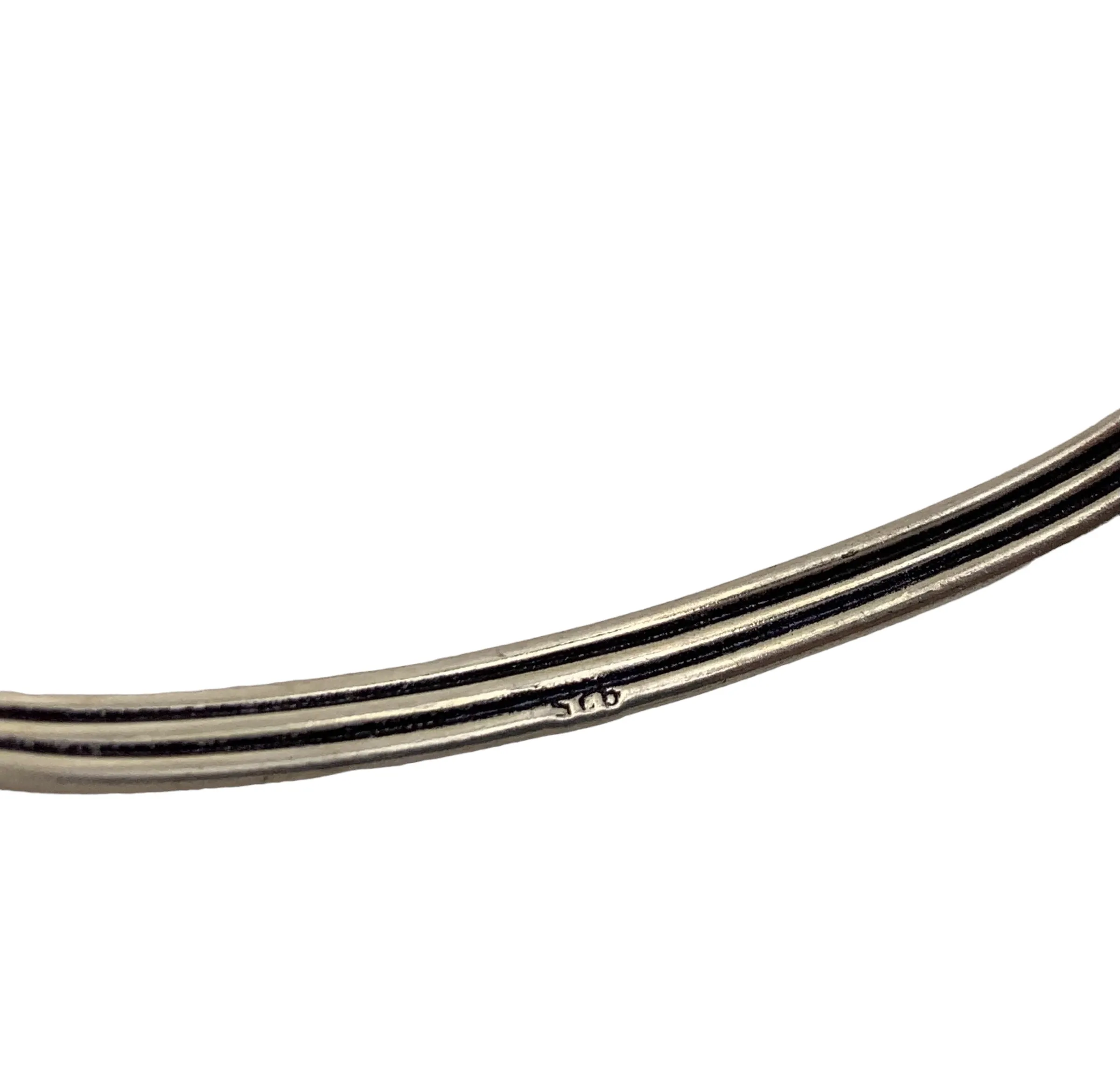 Tigers Eye Solid 925 Sterling Silver Bangle Bracelet