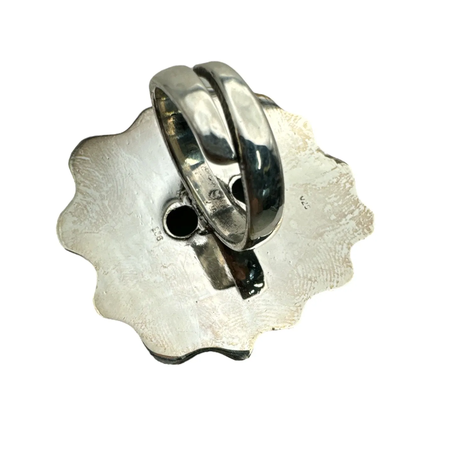 Titanium Druzy Solid 925 Sterling Silver Ring Adjustable