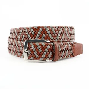 Torino Italian Braided Leather and Linen Belt