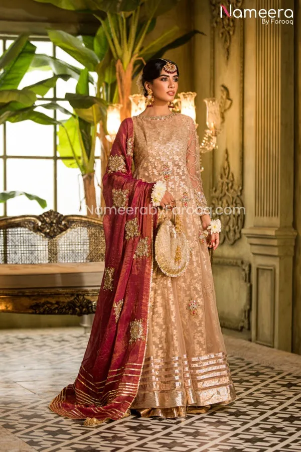 Traditional Pakistani Wedding Dress in Long Frock #PN06