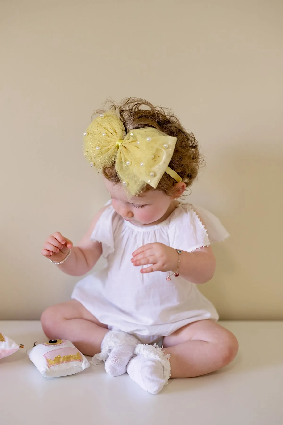 Tulle Pearl Clip/Wrap - Blush