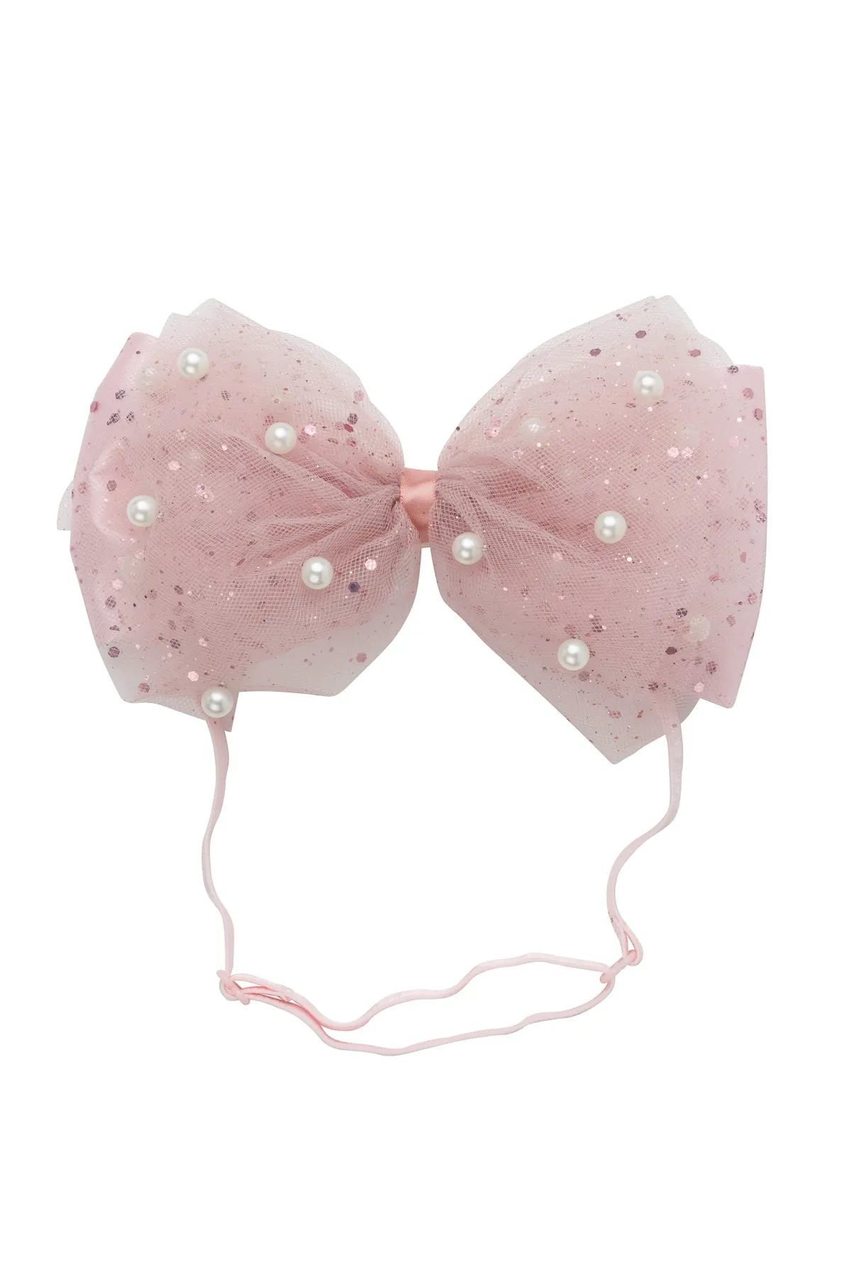 Tulle Pearl Clip/Wrap - Blush