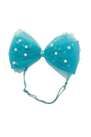 Tulle Pearl Clip/Wrap - Turquoise