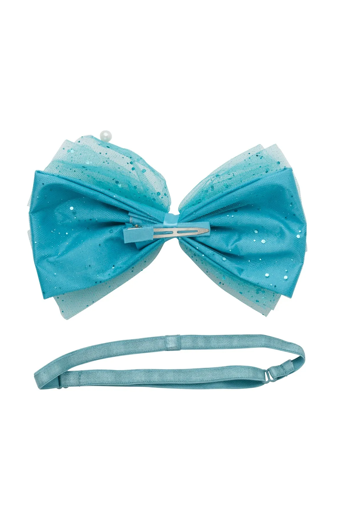 Tulle Pearl Clip/Wrap - Turquoise