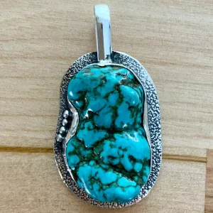 Turquoise Howlite Solid 925 Sterling Silver Pendant
