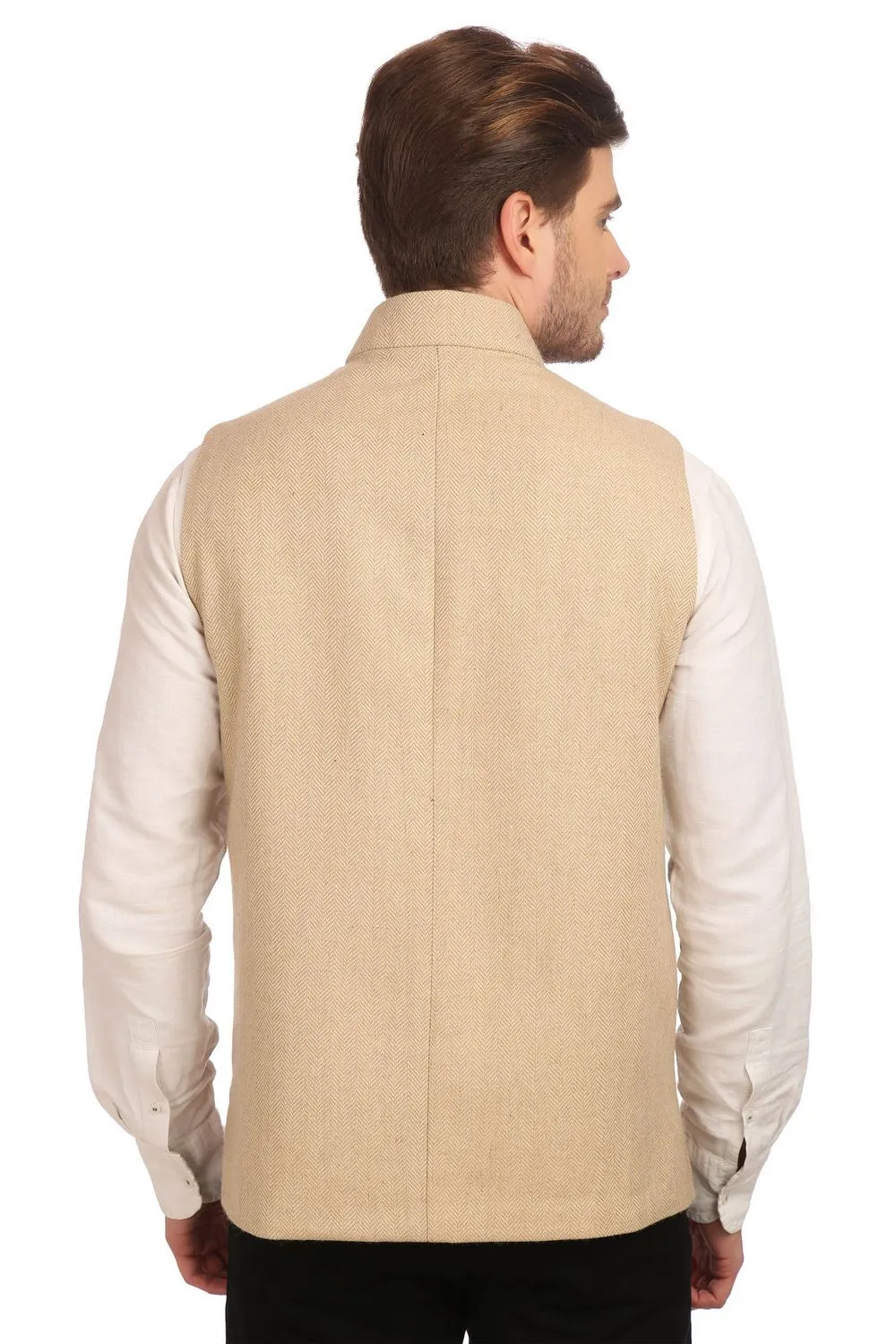 Tweed Beige Modi Nehru Jacket