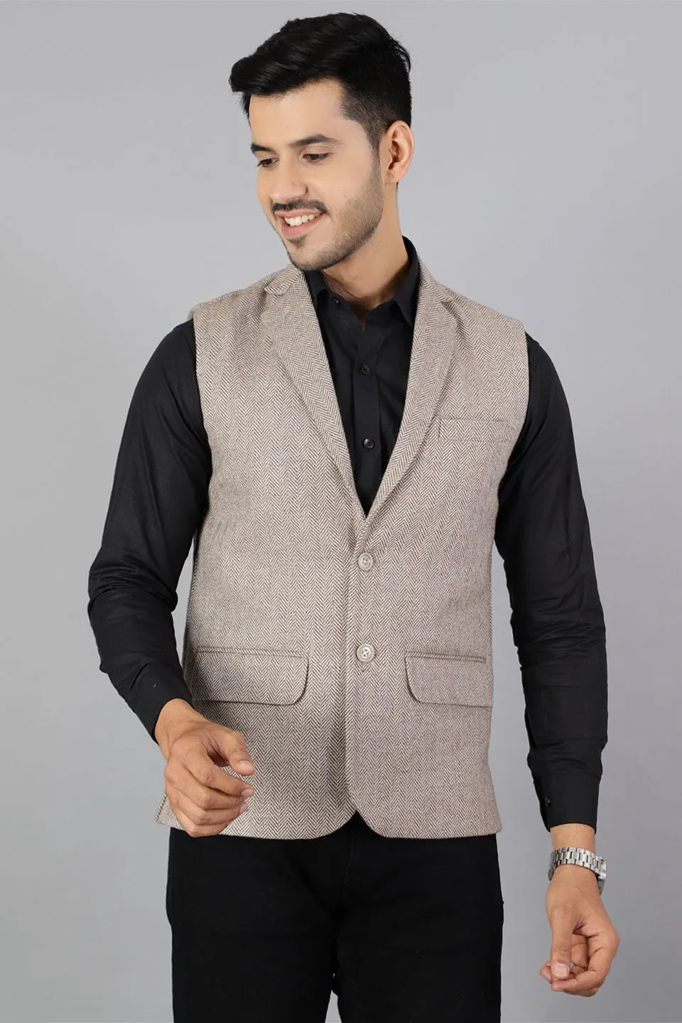 Tweed Grey Modi Nehru Jacket