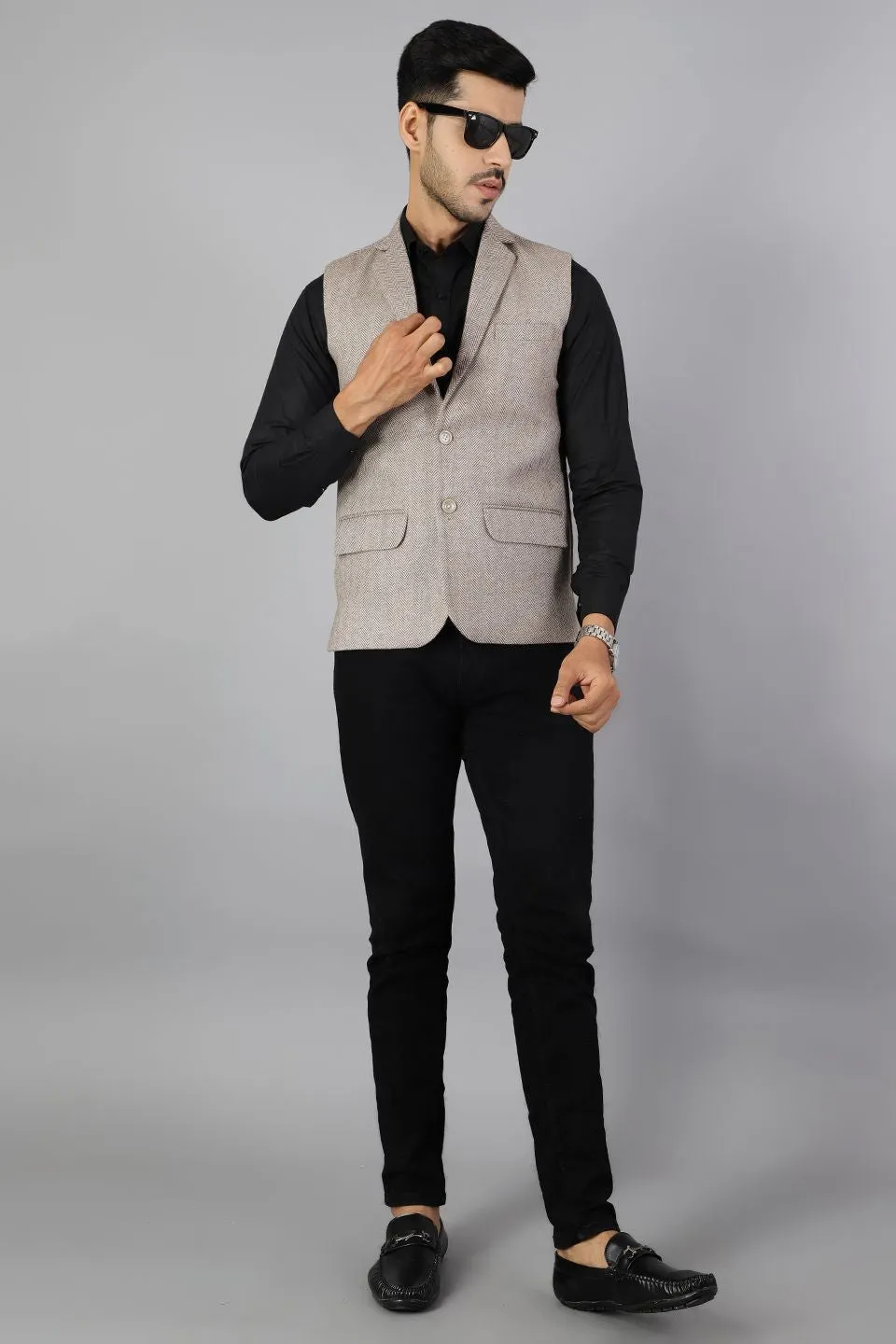 Tweed Grey Modi Nehru Jacket