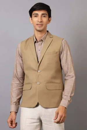 Tweed Wool Beige Modi Nehru Jacket