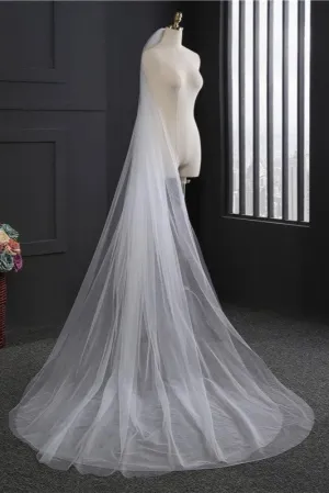 Two-Tier Long Tulle Wedding Veil