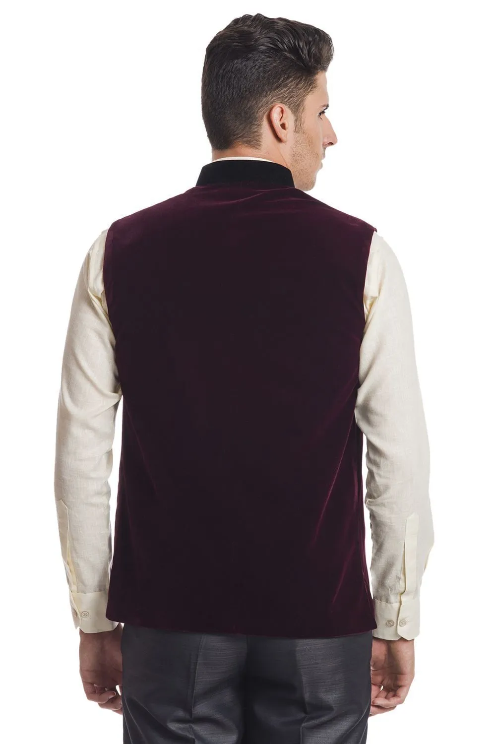 Velvet Red Modi Nehru Jacket