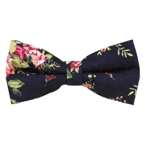 Vesper Black Floral Bow Tie
